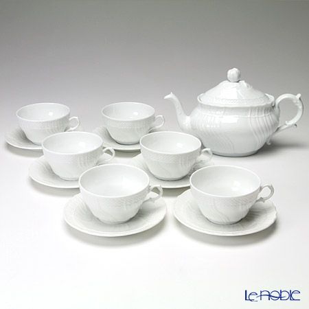 ジノリ1735／リチャード ジノリ（GINORI 1735／Richard Ginori） ベッキオホワイト ティーカップ＆ソーサー ＆ ティーポット 7点セット
