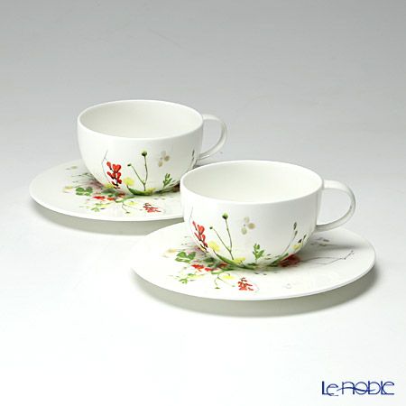 ローゼンタール Fleurs Sauvages 野花 ティーカップ＆ソーサー 250ml ペア