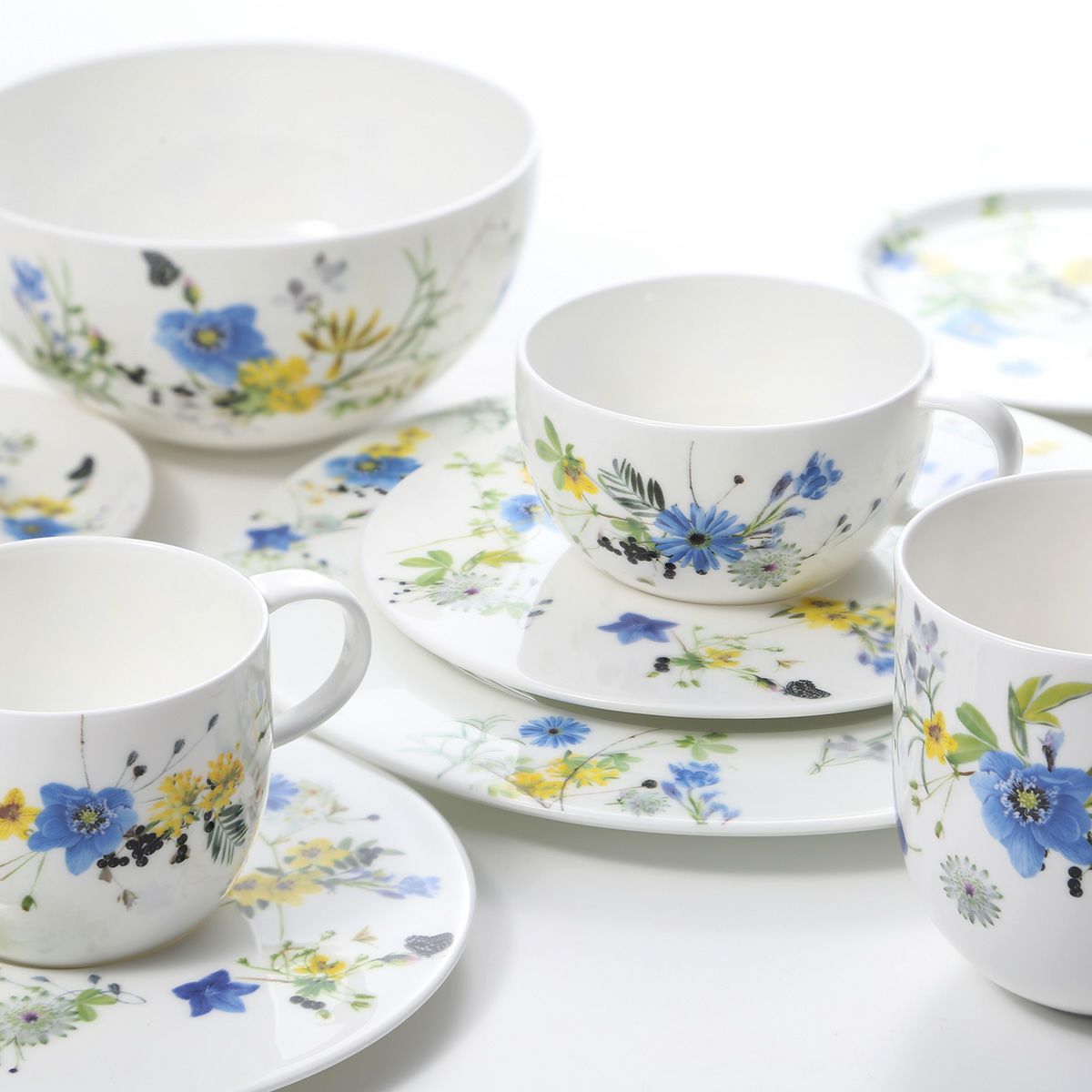 ローゼンタール アルプスの花／アルプスフラワー コーヒー カップ＆ソーサー 200ml ペア