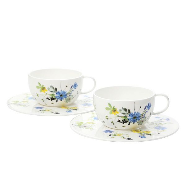 ローゼンタール アルプスの花／アルプスフラワー ティーカップ＆ソーサー 250ml ペア