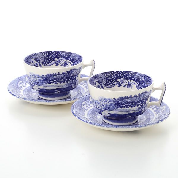 スポード ブルーイタリアン ティーカップ＆ソーサー ペア