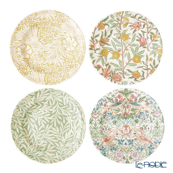スポード ウィリアムモリス パステル プレート 23cm 4柄セット いちご泥棒・ウィローボウ・フルーツ・マリーゴールド
