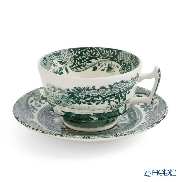 スポード グリーンイタリアン ティーカップ＆ソーサー 200ml ペア