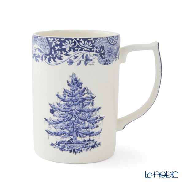 スポード ブルーイタリアン クリスマスツリー マグカップ 340ml ペア