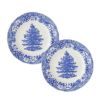 スポード ブルーイタリアン クリスマスツリー プレート 20cm ペア