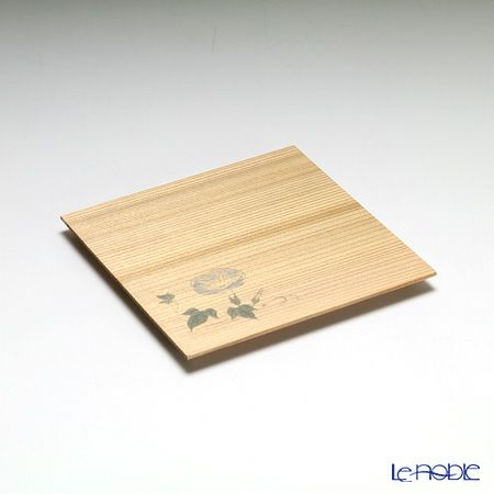 高野竹工 和菓子5客組セット 朝顔 杉小皿＆本煤竹楊枝節付