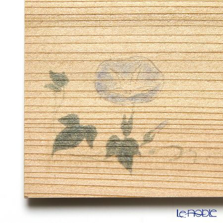 高野竹工 和菓子5客組セット 朝顔 杉小皿＆本煤竹楊枝節付