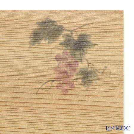 高野竹工 和菓子5客組セット ぶどう 杉小皿＆本煤竹楊枝節付