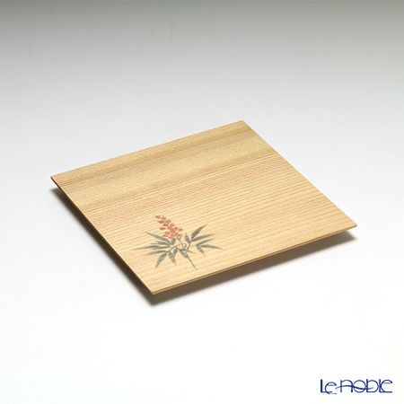 高野竹工 和菓子5客組セット 南天 杉小皿＆本煤竹楊枝節付