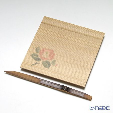 高野竹工 和菓子5客組セット 椿 杉小皿＆本煤竹楊枝節付