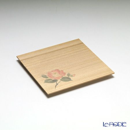 高野竹工 和菓子5客組セット 椿 杉小皿＆本煤竹楊枝節付