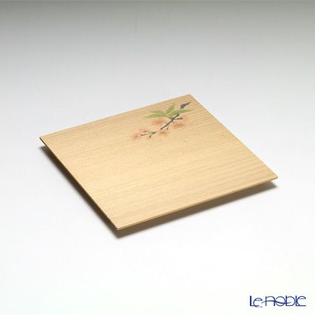 高野竹工 和菓子5客組セット さくら 杉小皿＆本煤竹楊枝節付