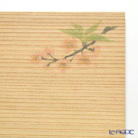 高野竹工 和菓子5客組セット さくら 杉小皿＆本煤竹楊枝節付