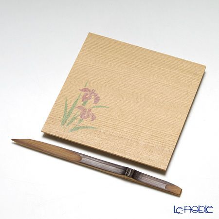 高野竹工 和菓子5客組セット 菖蒲 杉小皿＆本煤竹楊枝節付