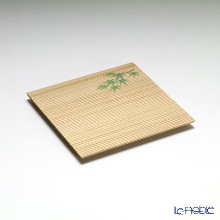 高野竹工 和菓子5客組セット かえで 杉小皿＆本煤竹楊枝節付