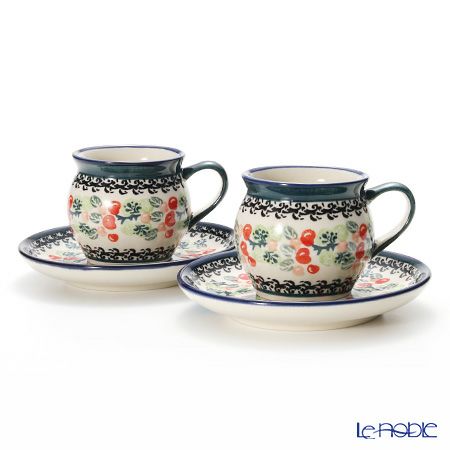 ポーリッシュポタリー（ポーランド陶器） ボレスワヴィエツ コーヒーカップ＆ソーサー 160ml 913／710／DU158 ペア