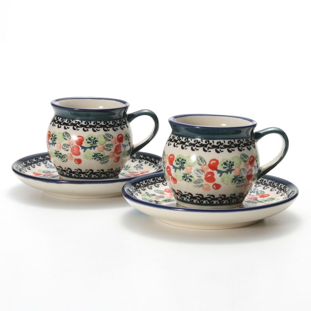 ポーリッシュポタリー（ポーランド陶器） ボレスワヴィエツ コーヒーカップ＆ソーサー 160ml 913／710／DU158 ペア
