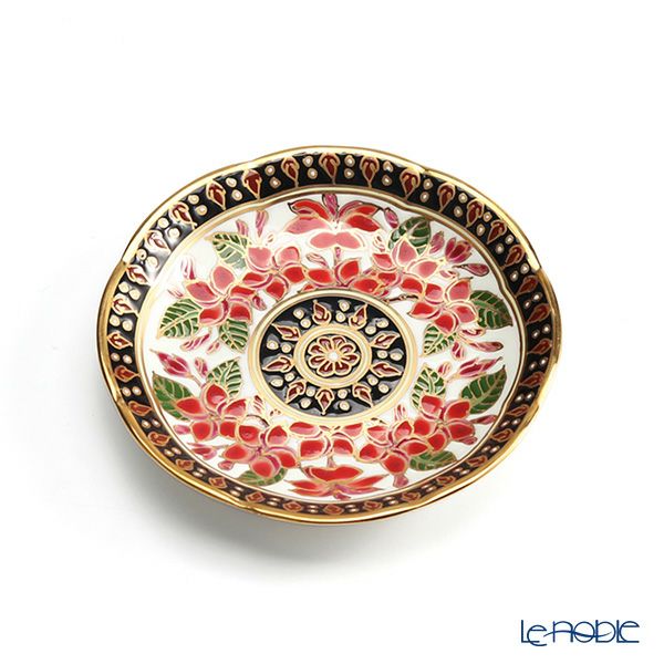 ブランベンジャロン工房 ティーカップ＆ソーサー ＆ ミニプレート プルメリアレッド 2点セット