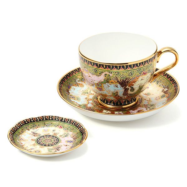 ブランベンジャロン工房 ティーカップ＆ソーサー ＆ ミニプレート タイエレファント 2点セット