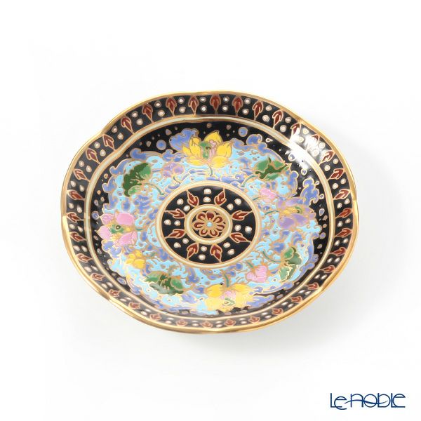 ブランベンジャロン工房 ティーカップ＆ソーサー ＆ ミニプレート ウォーターロータスブラック 2点セット