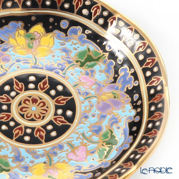 ブランベンジャロン工房 ティーカップ＆ソーサー ＆ ミニプレート ウォーターロータスブラック 2点セット