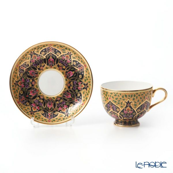 ブランベンジャロン工房 ティーカップ＆ソーサー ＆ ミニプレート ブラックポメグラニット 2点セット