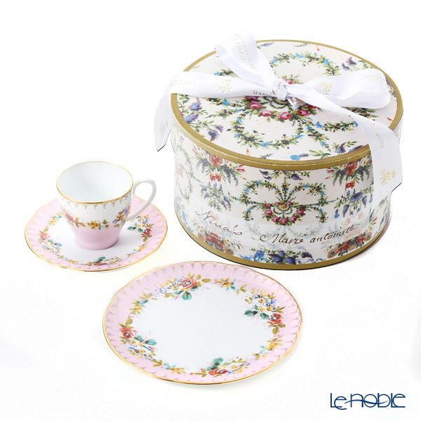 ニナス オリジナル マリーアントワネット 1775 トリオセット A （ピンクふちプレート）
