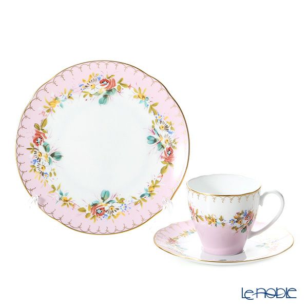 ニナス オリジナル マリーアントワネット 1775 トリオセット A （ピンクふちプレート）