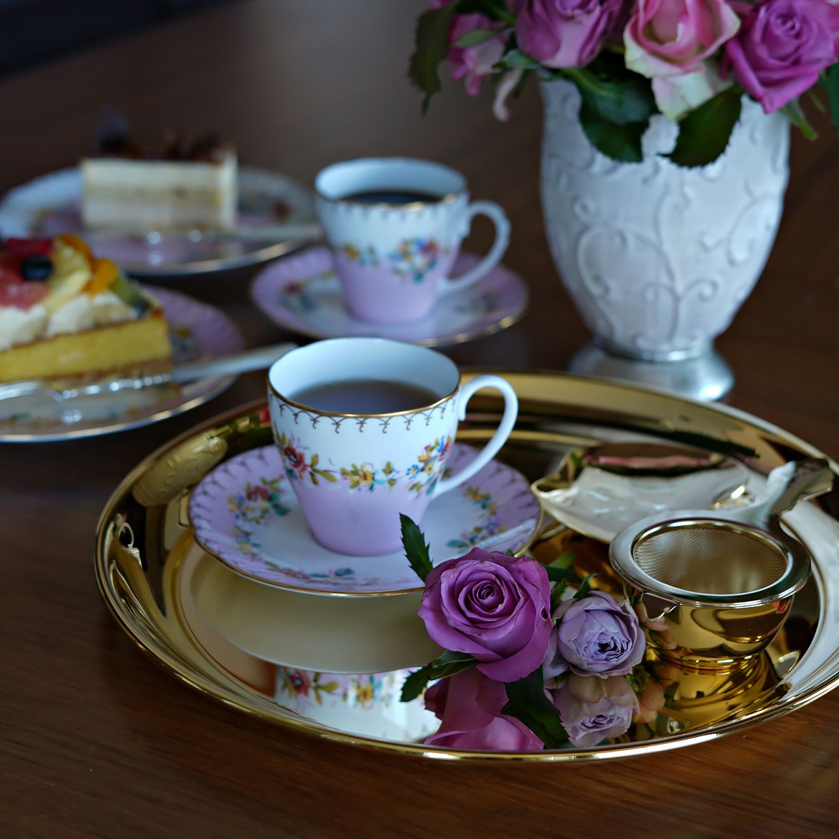 ニナス オリジナル マリーアントワネット 1775 トリオセット B （ホワイトふちプレート）