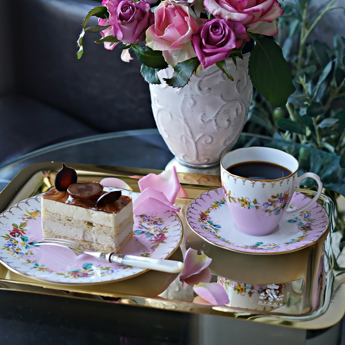 ニナス オリジナル マリーアントワネット 1775 トリオセット B （ホワイトふちプレート）