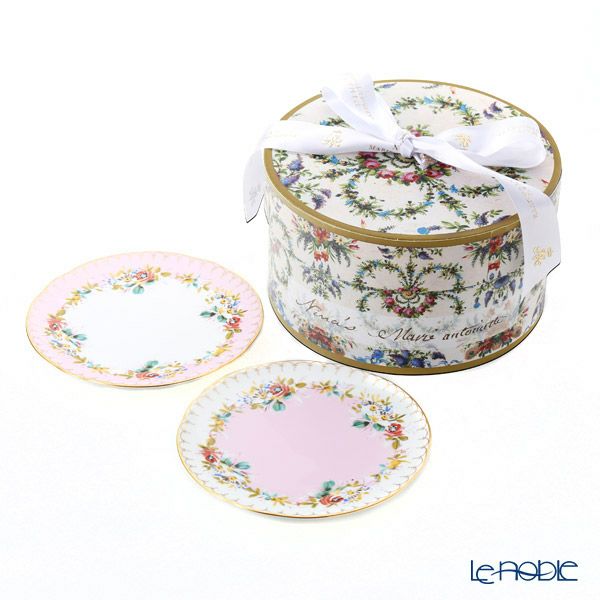 ニナス オリジナル マリーアントワネット 1775 プレート 18cm ピンクふち＆ホワイトふち ペア