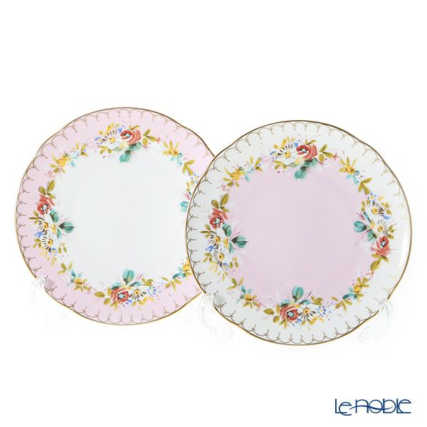 ニナス オリジナル マリーアントワネット 1775 プレート 18cm ピンクふち＆ホワイトふち ペア