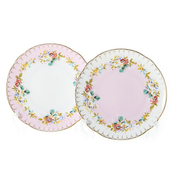 ニナス オリジナル マリーアントワネット 1775 プレート 18cm ピンクふち＆ホワイトふち ペア