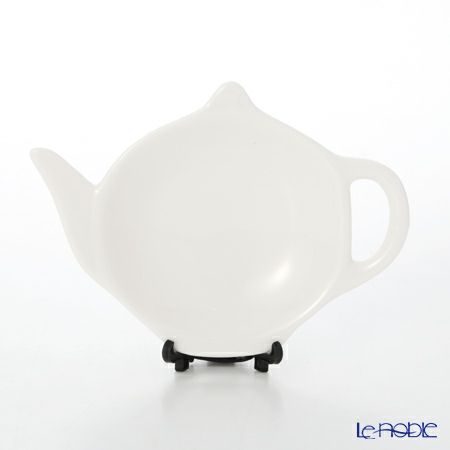 プリモビアンコ ティーバッグトレイ／カトラリーレスト ホワイト＆フラワー 2個セット