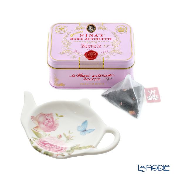 ニナス オリジナル マリーアントワネット セイロンフレーバーティー／紅茶 リンゴ＆バラ 10TB ティーバッグ缶 Royal box for tea ティーバッグトレイ付