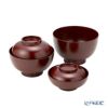井助 漆器 応量器（応量椀） 入れ子椀 ペア 黒＆朱 木紛加工品／漆塗り NC-544