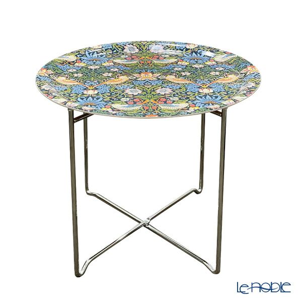 ary オーリー ウィリアムモリス／いちご泥棒 折りたたみ式トレイテーブル／サイドテーブル 丸 49cm