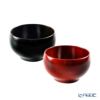 井助 ひなこ椀 栃 ペア 黒＆茜 木製 漆塗り直径10×高さ6cm 3.3寸 MV-370