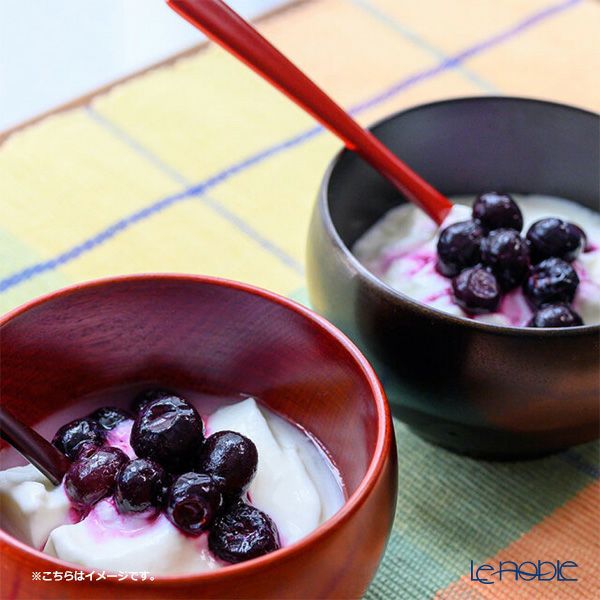 井助 ひなこ椀 栃 ペア 黒＆茜 木製 漆塗り直径10×高さ6cm 3.3寸 MV-370