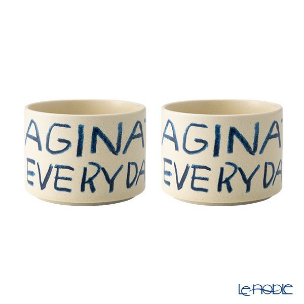 きほんのうつわ × Lee Izumida リサイクル土カップ（高台付き） ペア 200ml 【別注】生成（きなり） 滝呂焼 IMAGINATION EVERYDAY