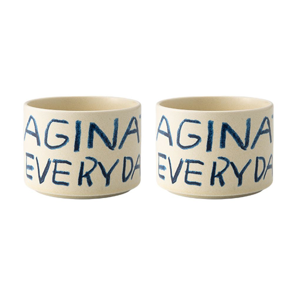 きほんのうつわ × Lee Izumida リサイクル土カップ（高台付き） ペア 200ml 【別注】生成（きなり） 滝呂焼 IMAGINATION EVERYDAY