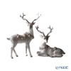 ハルモニア クリスマスオブジェ ウインターフォレスト ディア（トナカイ）ペア A2 立ち＆座り HM-011303 ポリレジン製
