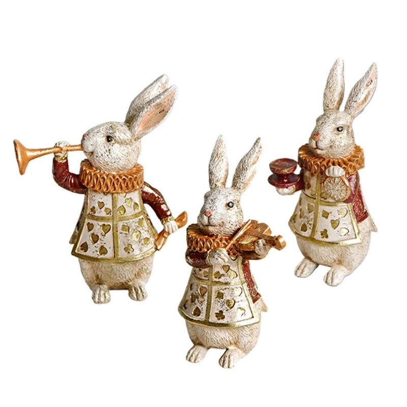 ハルモニア クリスマスオブジェ 3点セット ワンダーランド ミニラビット A3 レッド HM-011219 ポリレジン製