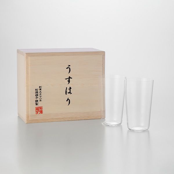 松徳硝子 うすはり タンブラー（SS）85ml ペア 【木箱入】