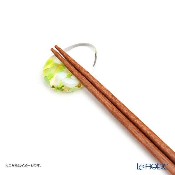 津軽びいどろ 箸置き 青りんご＆赤りんご しずく ペア