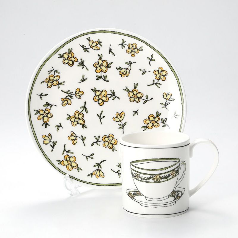 Twig NEW YORK ヘリテージ イエローデイジー プレート＆マグセット