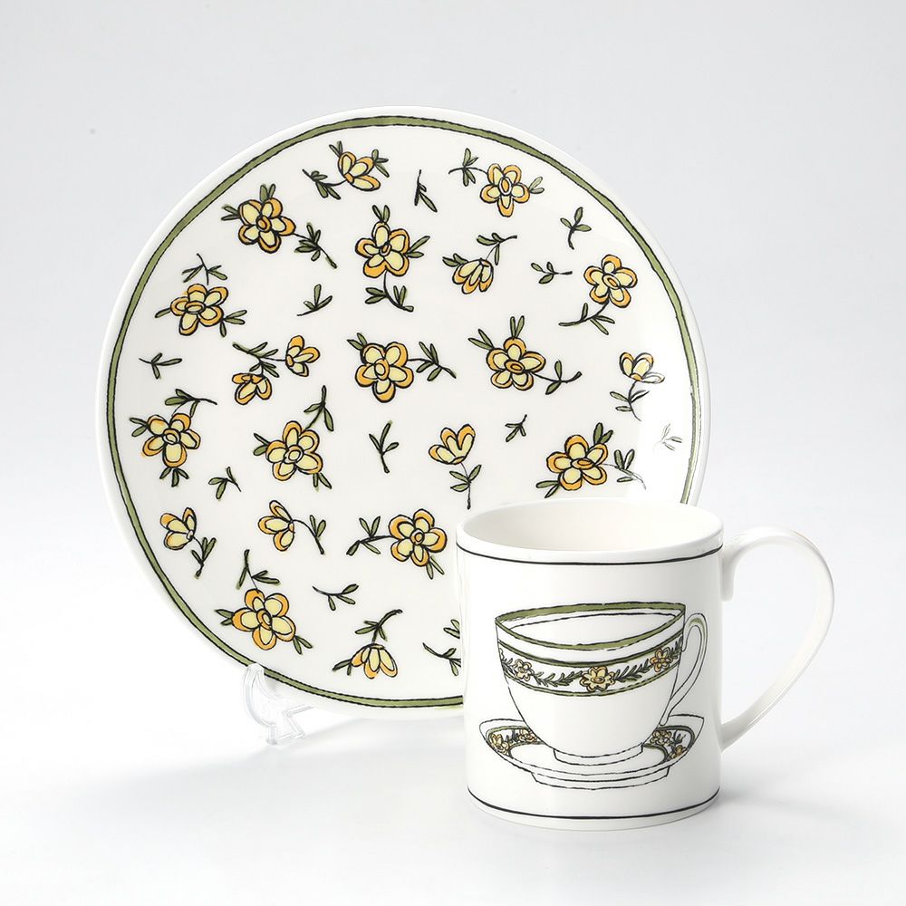 Twig NEW YORK ヘリテージ イエローデイジー プレート＆マグセット