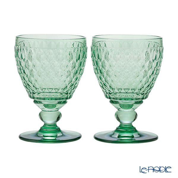ビレロイ＆ボッホ（Villeroy＆Boch） ボストン ワイングラス グリーン 12cm 220ml ペア