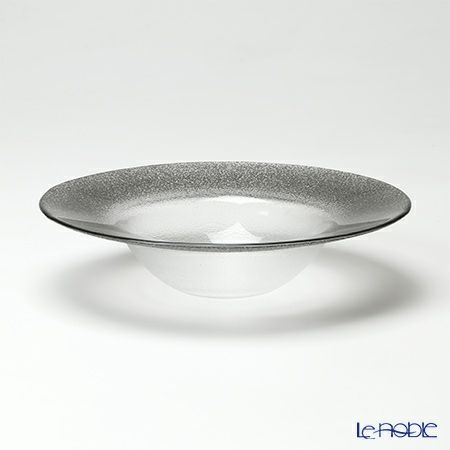 Vetro Felice ヴェトロ フェリーチェ グリッター リムボウル 19.5cm ダークグレイ＆クリア ペア