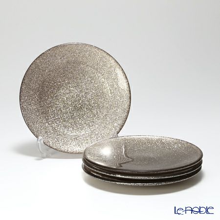 Vetro Felice ヴェトロ フェリーチェ グリッター プレート 14cm ジンジャー 4枚セット